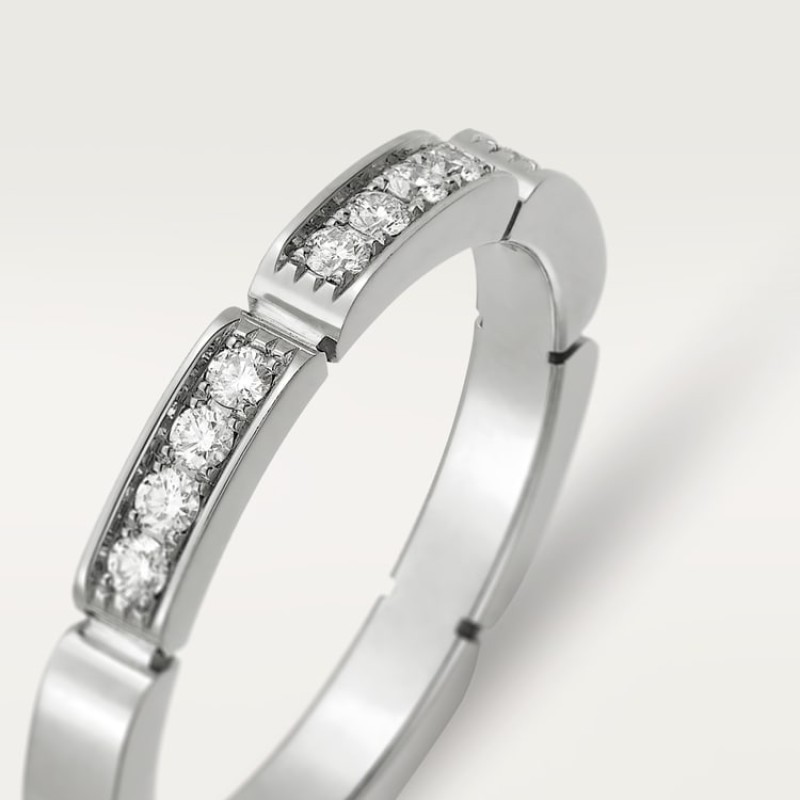 Maillon Panthère wedding band, half-paved Maillon Panthère wedding band, half-paved