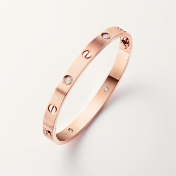 LOVE bracelet, classic model, brushed, 4 diamonds