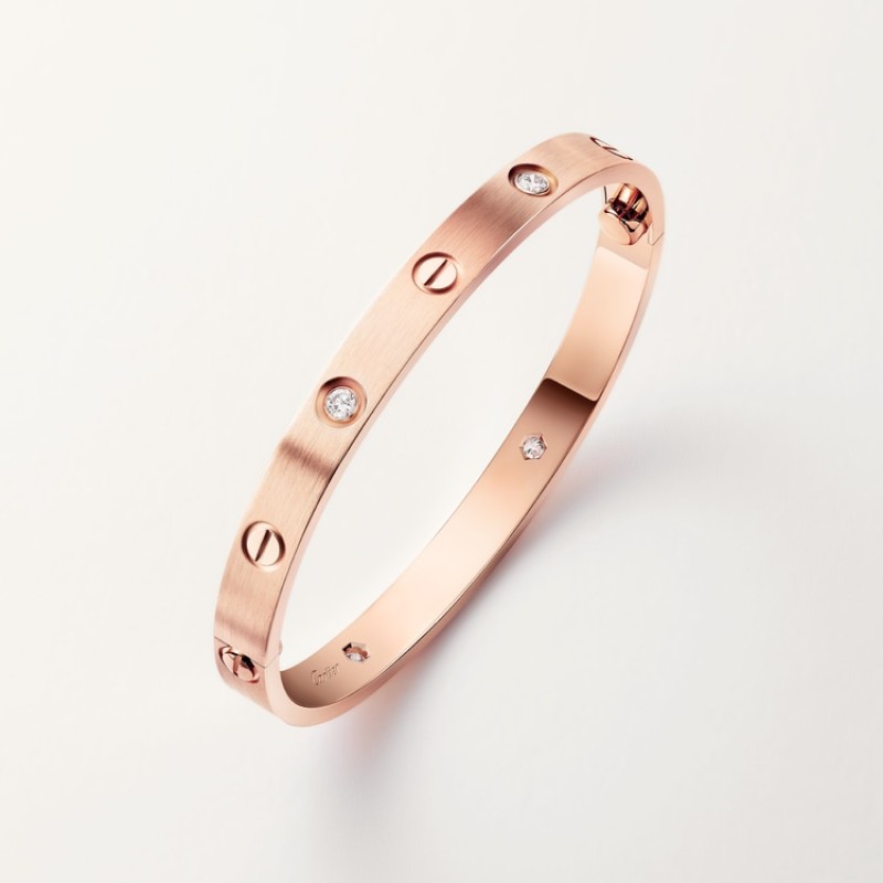 LOVE bracelet, classic model, brushed, 4 diamonds