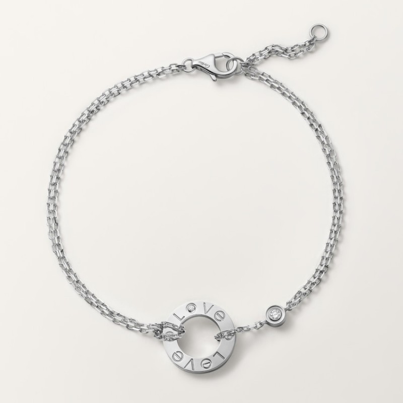 Cartier LOVE bracelet, on chain, 2 diamonds