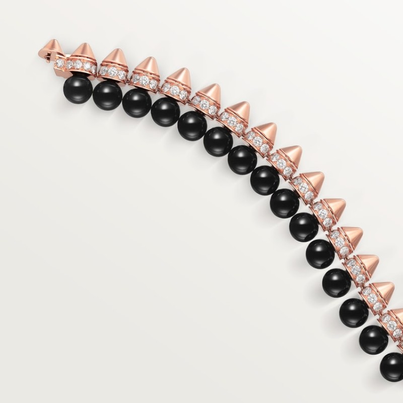 Clash de Cartier bracelet, flexible, onyx, extra-large model, diamonds Clash de Cartier bracelet, flexible, onyx, extra-large model, diamonds