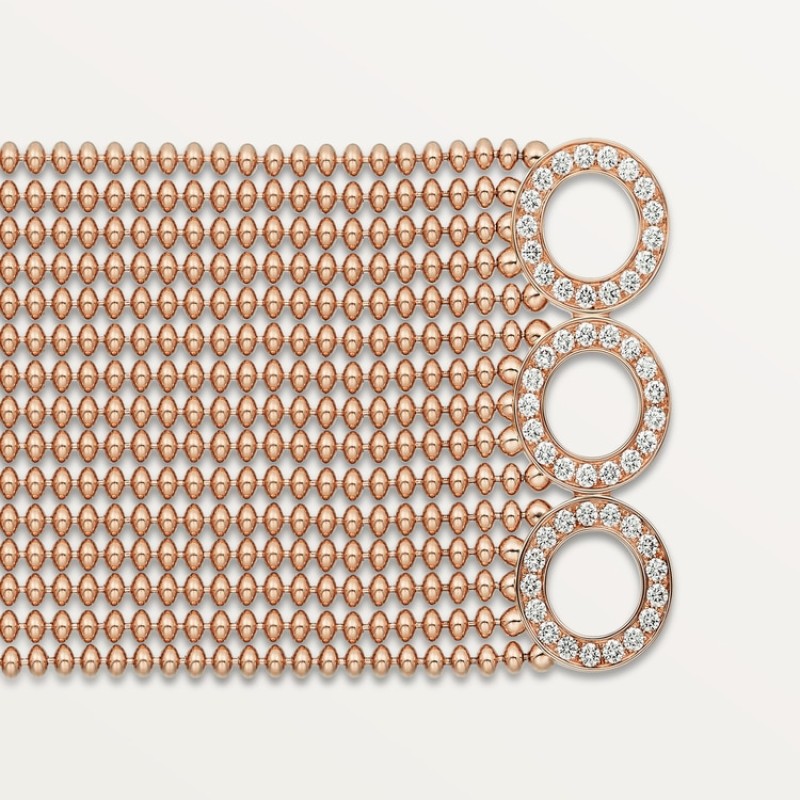 Cartier Agrafe bracelet, medium model, half-paved Cartier Agrafe bracelet, medium model, half-paved