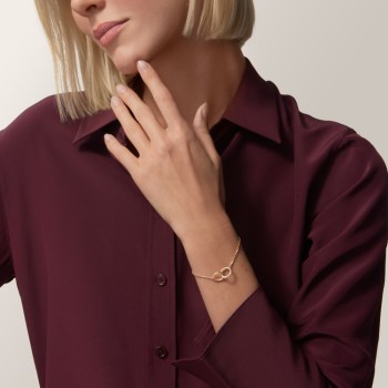 Cartier LOVE bracelet, on chain, half-paved