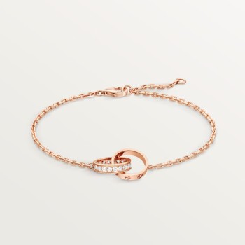 Cartier LOVE bracelet, on chain, half-paved