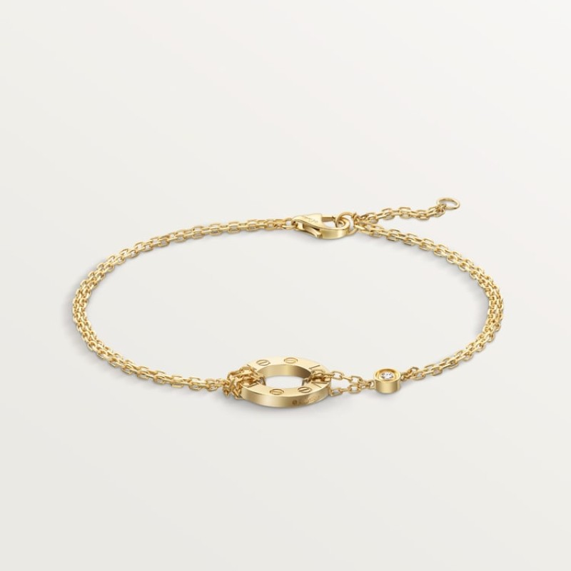 Cartier LOVE bracelet, on chain, 2 diamonds