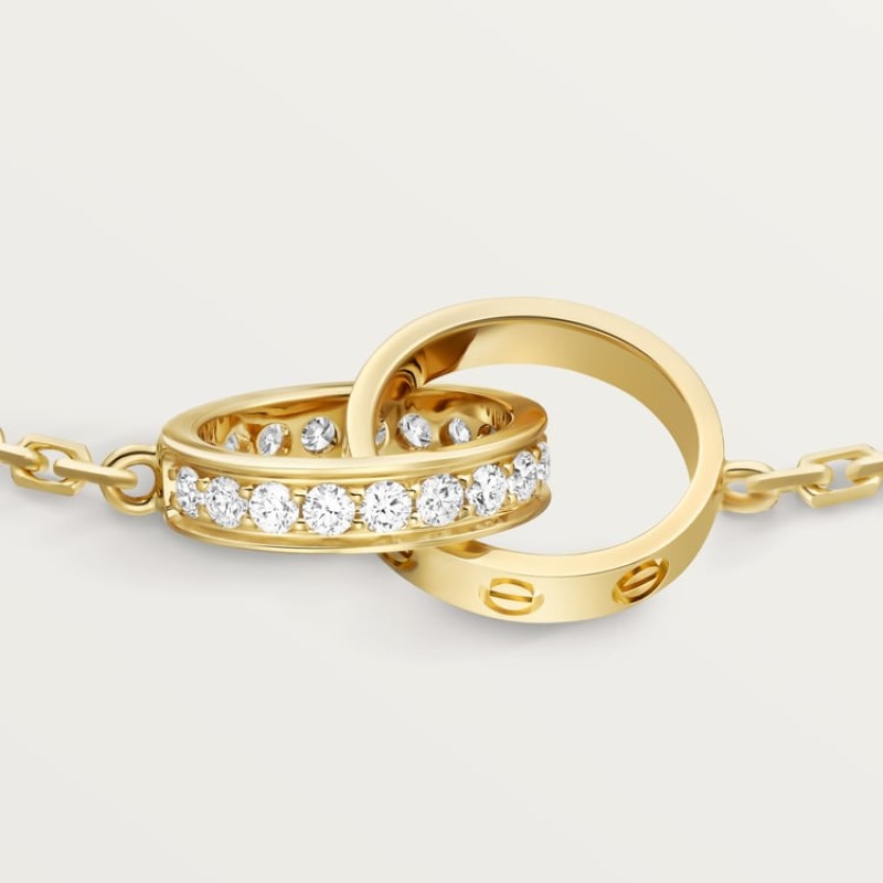 Cartier LOVE bracelet, on chain, half-paved Cartier LOVE bracelet, on chain, half-paved