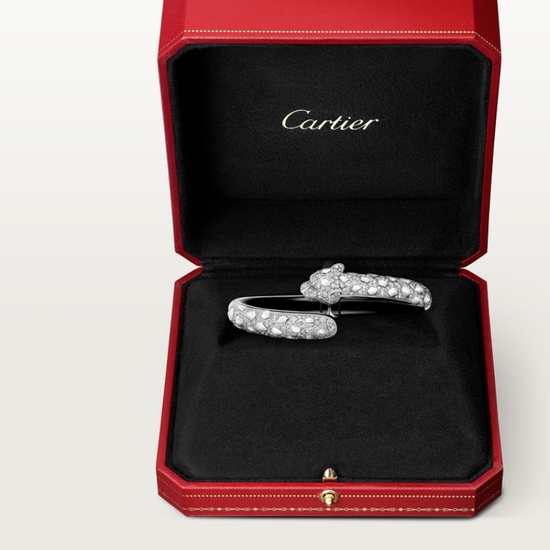 Panthère de Cartier bracelet, black lacquer, paved