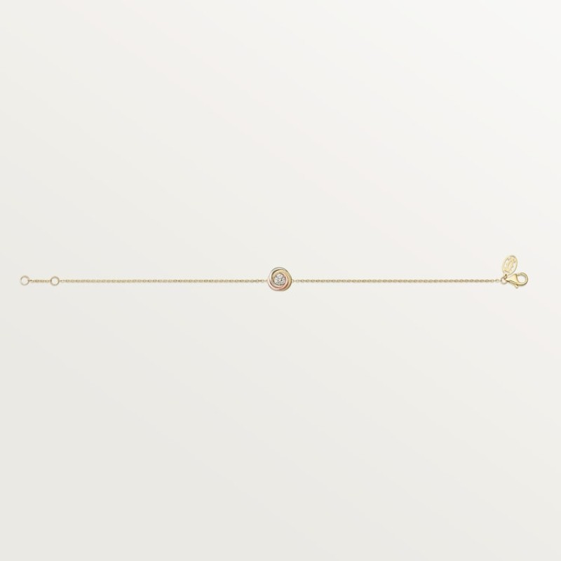 Cartier Trinity bracelet, on chain, 1 diamond Cartier Trinity bracelet, on chain, 1 diamond