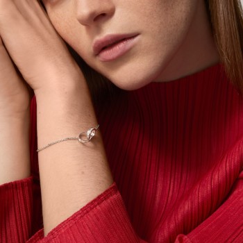 Cartier LOVE bracelet, on chain, half-paved