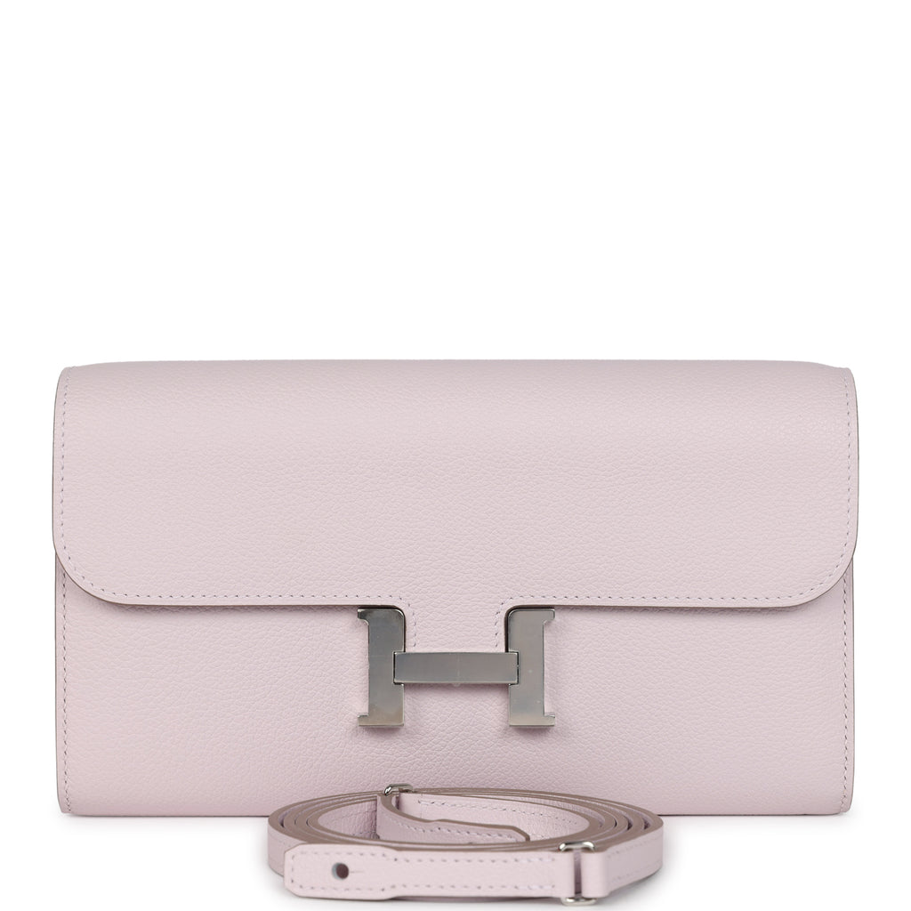 Hermès Constance Wallet To Go Mauve Pale Evercolor Palladium Hardware