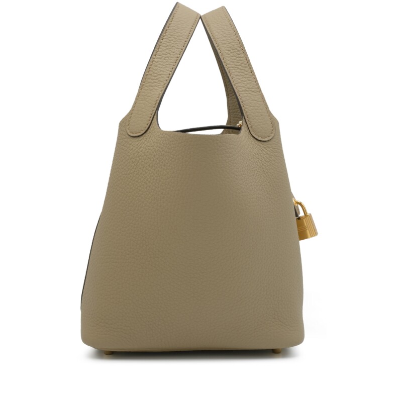 Hermès Beige Marfa Clemence Picotin Lock 18 Gold Hardware Hermès Beige Marfa Clemence Picotin Lock 18 Gold Hardware