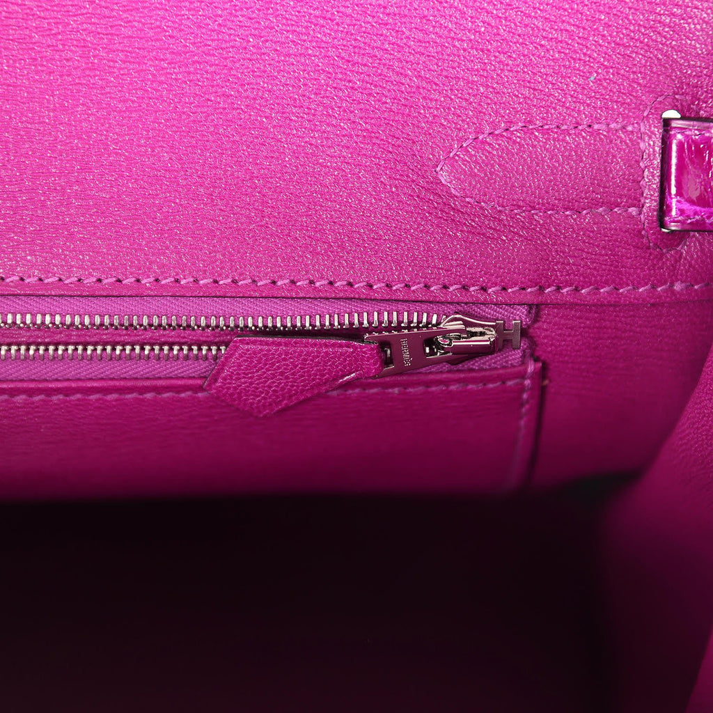 Hermès Birkin 30 Rose Pourpre Shiny Niloticus Crocodile Palladium Hardware