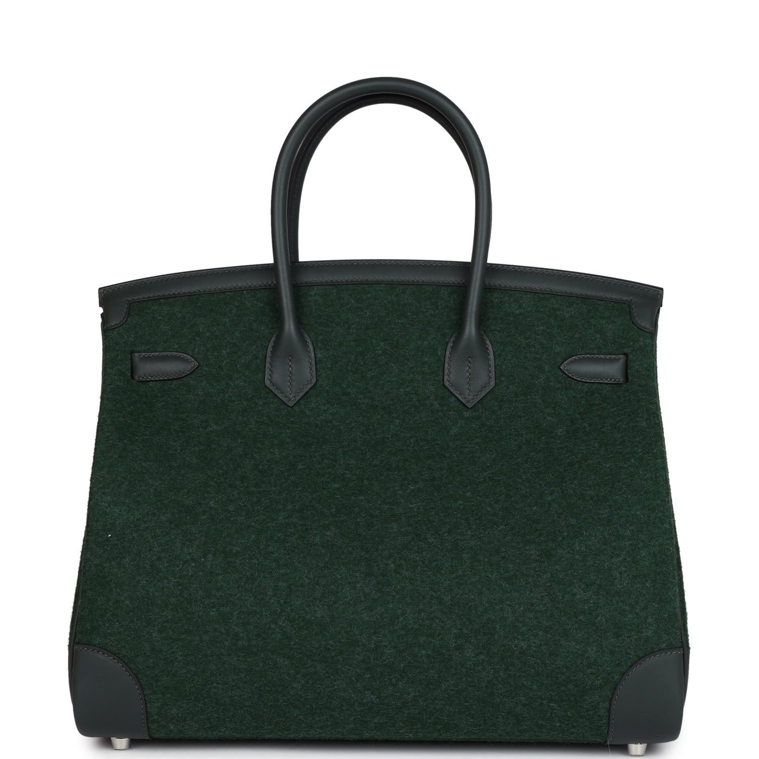Hermès Birkin 35 Vert Anglais Feutre Wool and Vert Fonce Feutre Swift Palladium Hardware Hermès Birkin 35 Vert Anglais Feutre Wool and Vert Fonce Feutre Swift Palladium Hardware