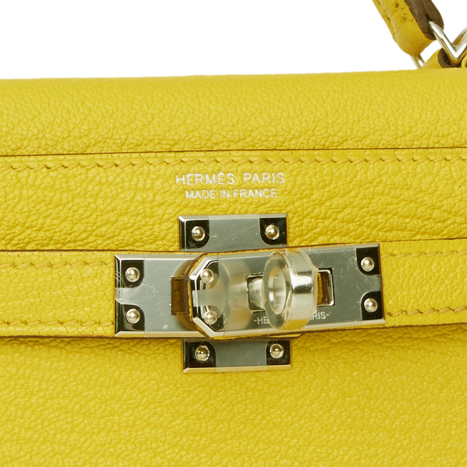 Hermès Kelly Sellier 20 Jaune de Naples Verso Chèvre Palladium Hardware Hermès Kelly Sellier 20 Jaune de Naples Verso Chèvre Palladium Hardware