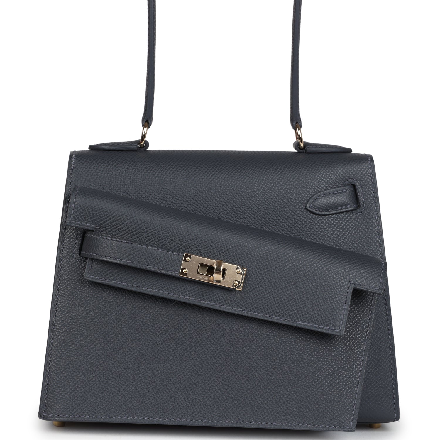 Hermès Kelly Sellier En Desordre 20 Ardoise Epsom Permabrass Hardware