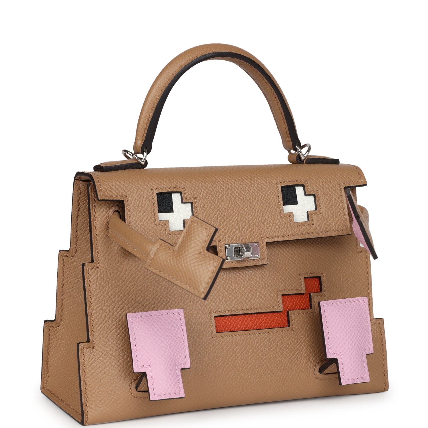 Hermès “Quelle Idolle” Picto Kelly Doll Chai/Mauve Sylvestre/Bleu Celeste/Terre Battue Epsom Palladium Hardware
