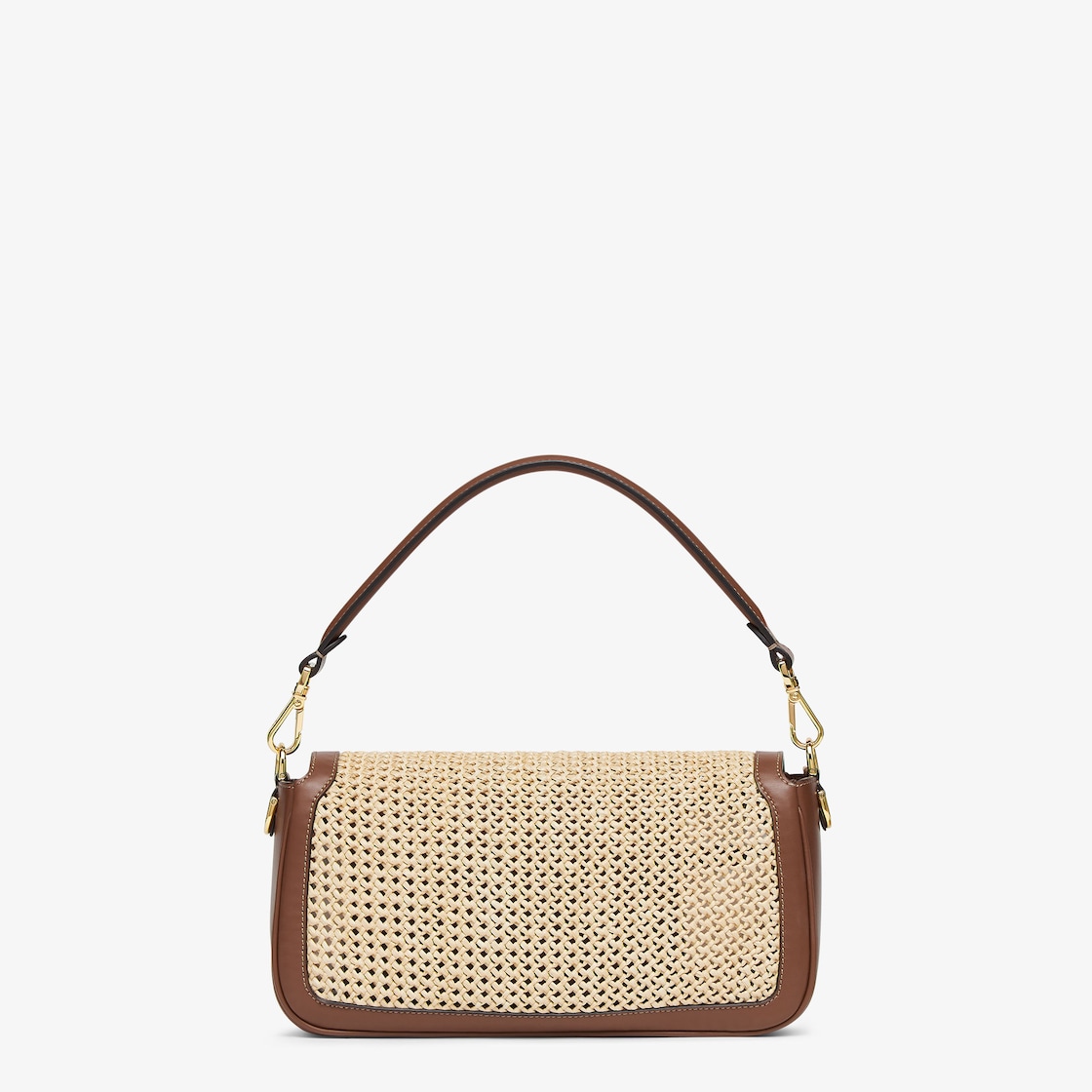 Baguette Brown Leather and Macramé Bag