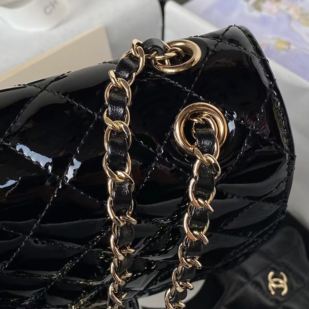 Chanel AS4647 Mini Flap Bag With Star Coin Purse Metallic Calfskin & Gold Metallic Black Chanel AS4647 Mini Flap Bag With Star Coin Purse Metallic Calfskin & Gold Metallic Black