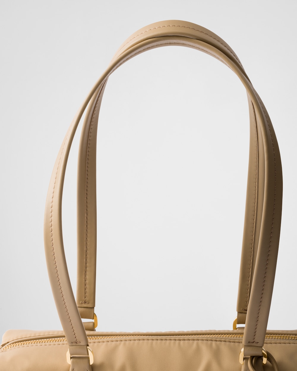 Re-Nylon and Leather Medium Top-Handle Bag With Padlock Re-Nylon and Leather Medium Top-Handle Bag With Padlock
