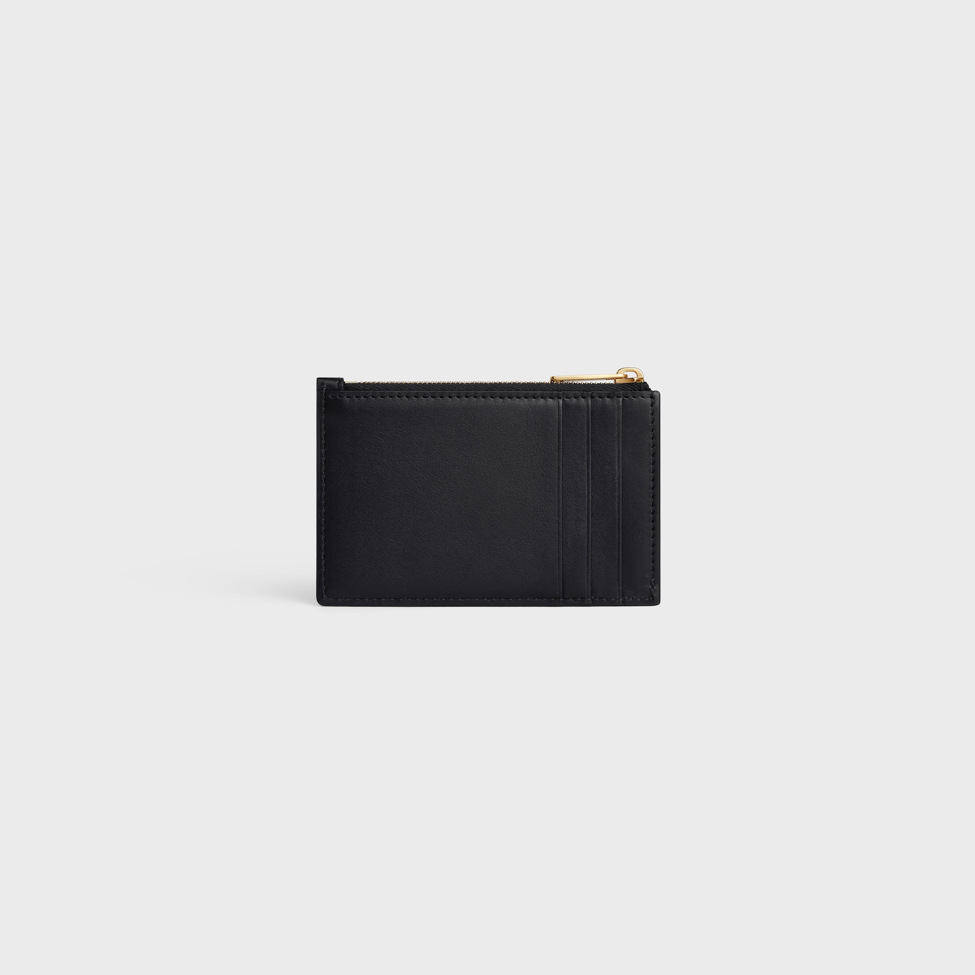ZIPPED CARD HOLDER CUIR TRIOMPHE IN SHINY CALFSKIN BLACK ZIPPED CARD HOLDER CUIR TRIOMPHE IN SHINY CALFSKIN BLACK